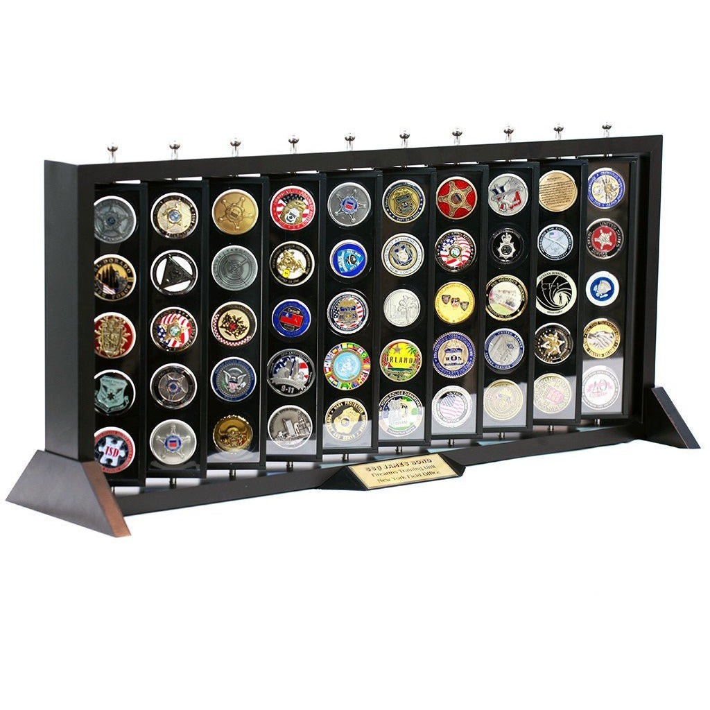 Pin-It Challenge Coin Display Case Hard Zip Collectible Coin Case for Traveling and Coin Collectors
